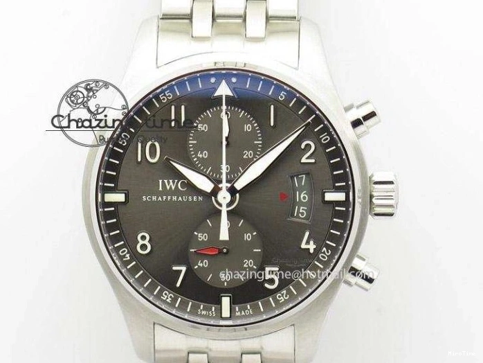 MIROTIME 0414 Pilot Chrono IW388003 Real Ceramic V6F Best Edition Green Markers On Black Nylon Strap A Effortless 7283